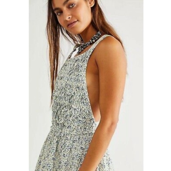 Free People Cotton Petunia Mini Dress Womens In Tea Combo Sz XS $128 Boho Floral - Picture 5 of 11